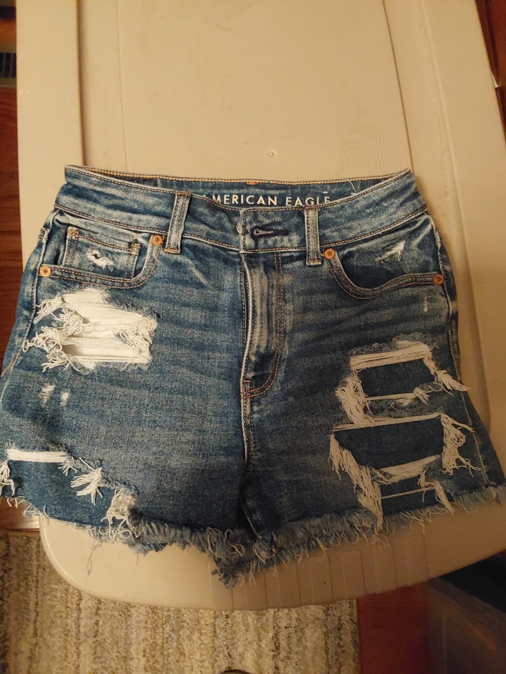 American Eagle Outfitters Distressed Denim Jean Shorts - Blue